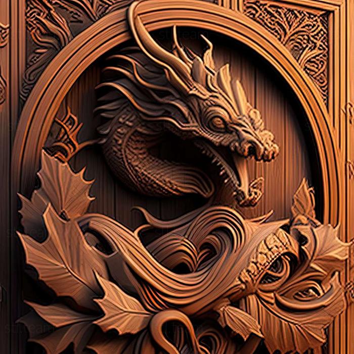 Animals door with dragon